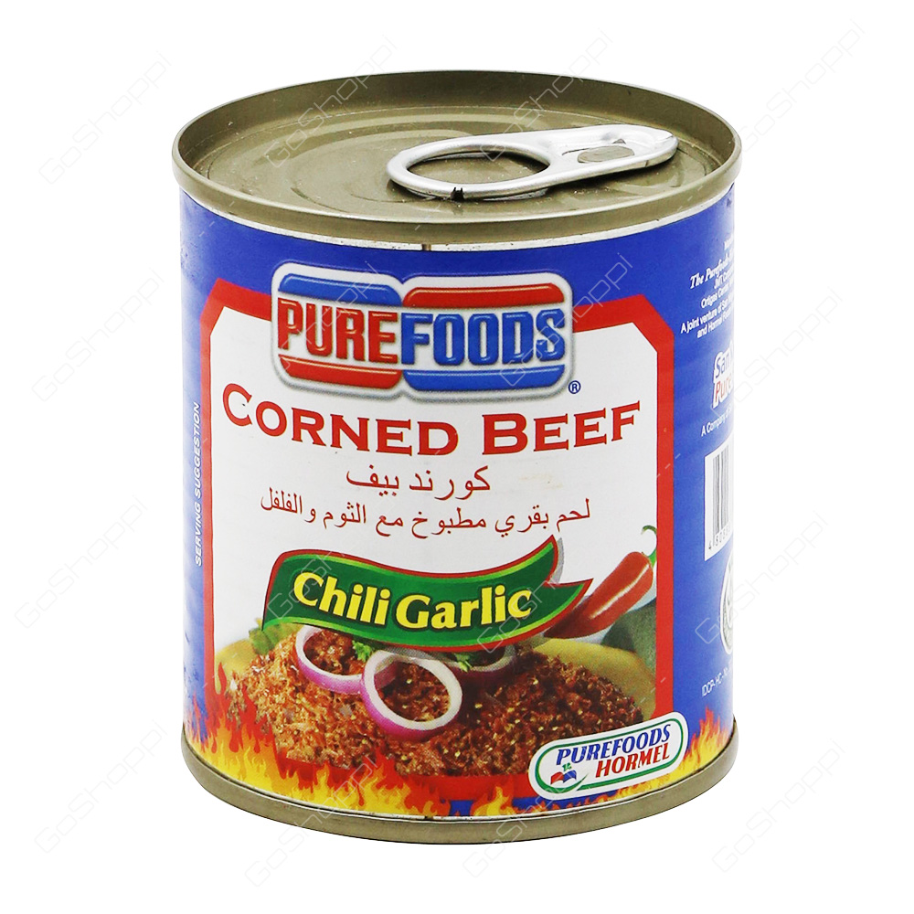 Pure Foods Corned Beef with Chili Garlic 210 g