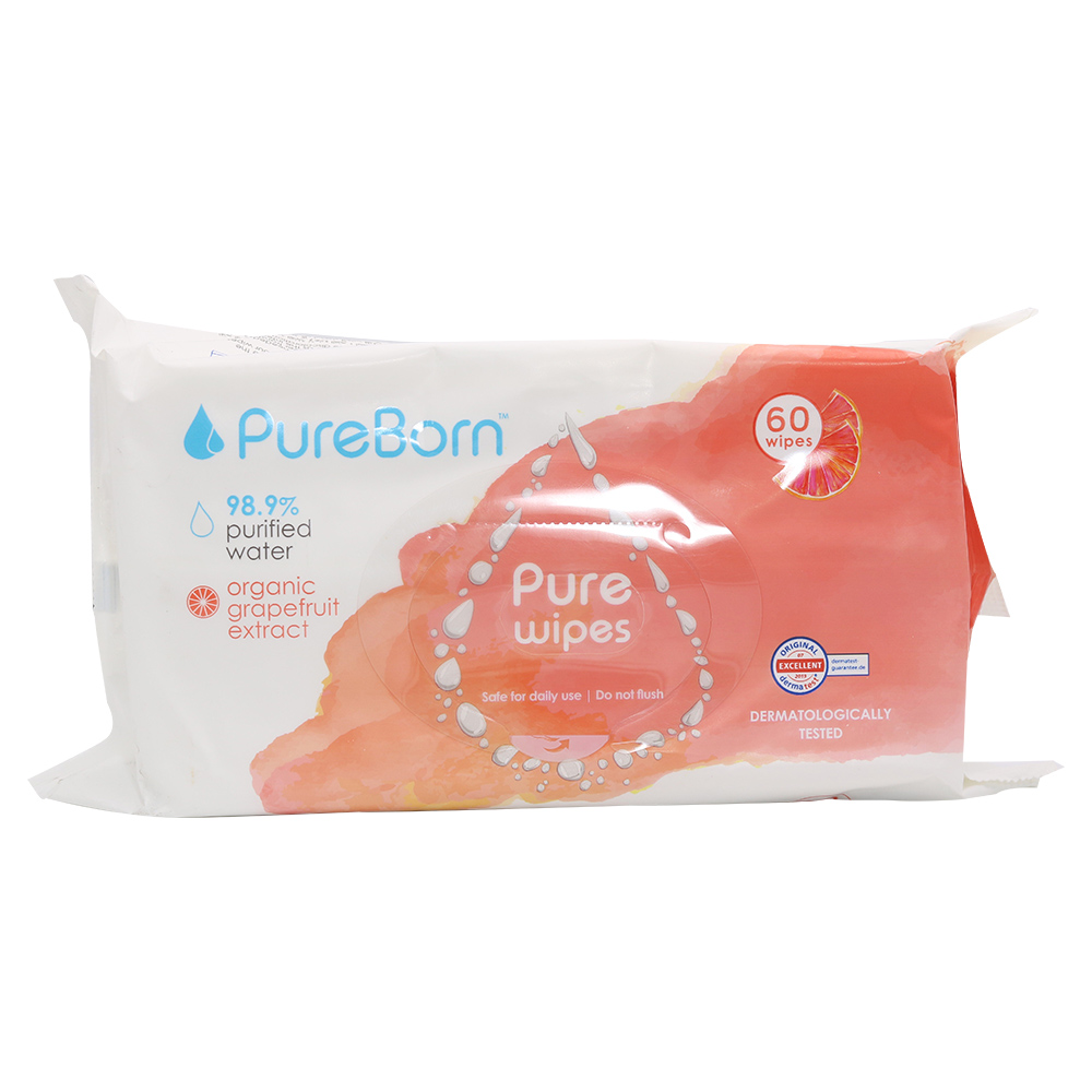 Pureborn Organic Grapefruit Extract Pure Wipes 60Wipes