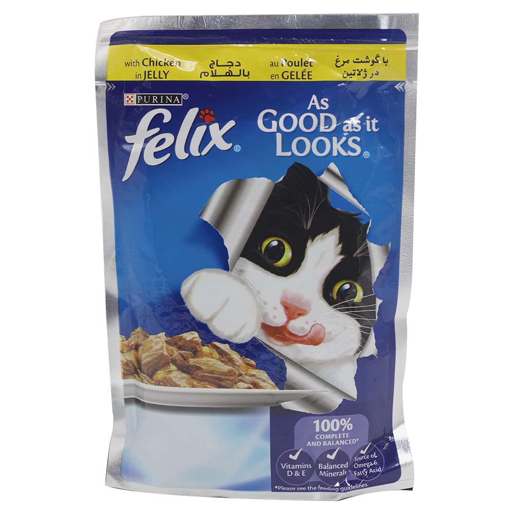 Purina Felix As Good As It Looks Chicken In Jelly Wet Cat Food 100g