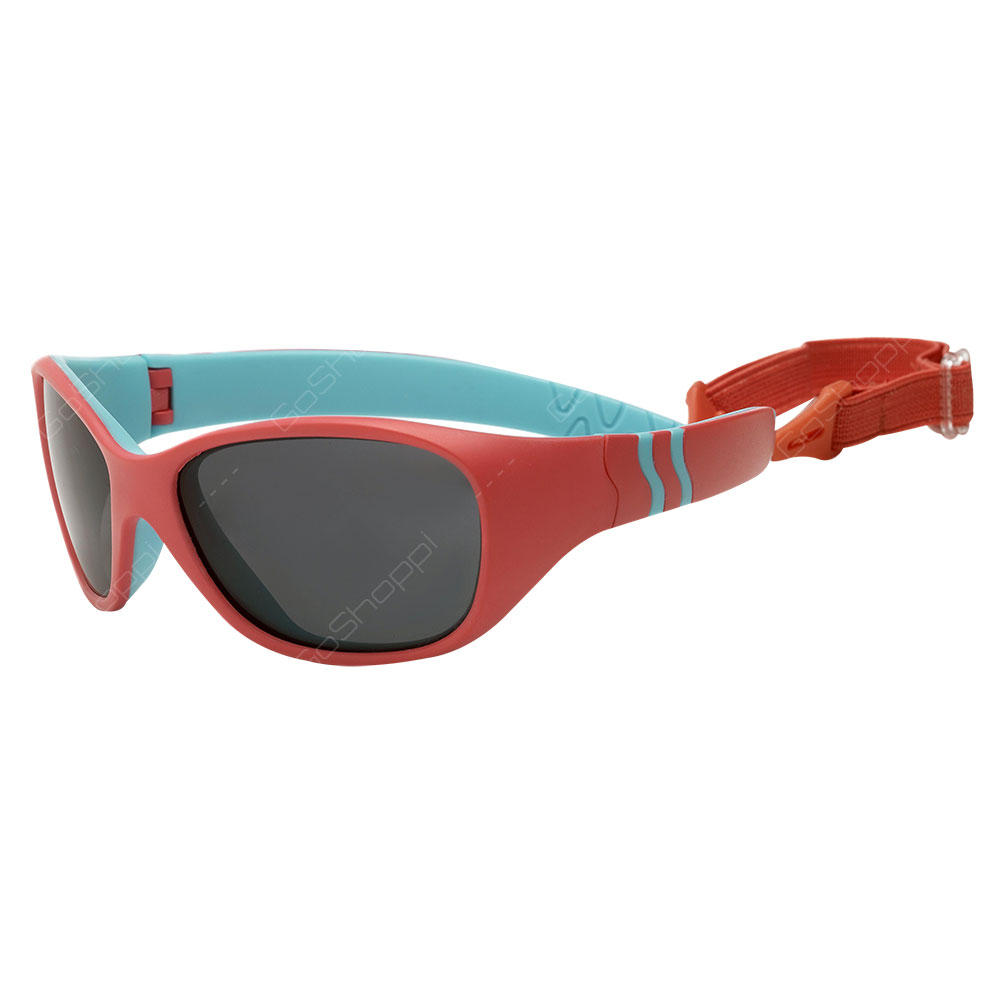 Real Kids Shades Adventure Polarized Sunglasses For Toddlers With Removable Band - Coral Blue