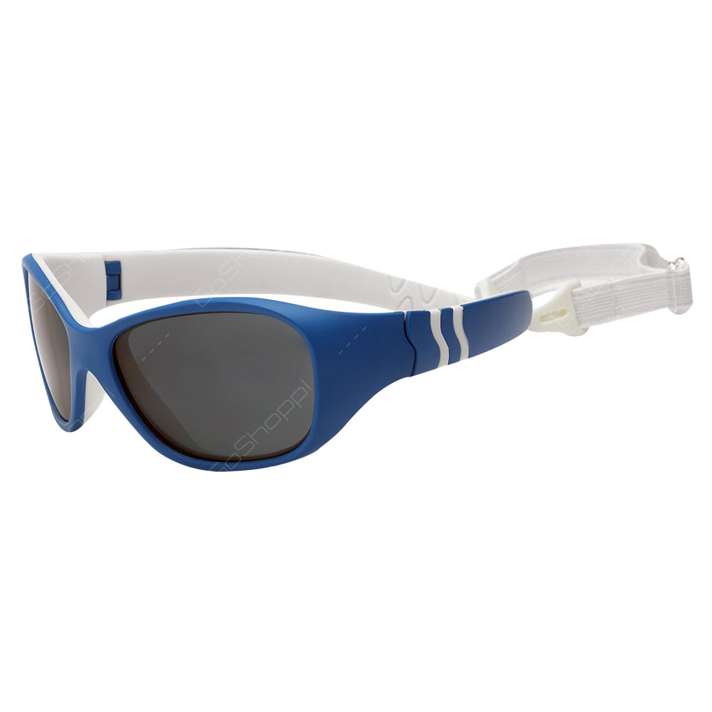 Real Kids Shades Adventure Polarized Sunglasses For Unisex Age 2 to 4 Removable Band - Blue White