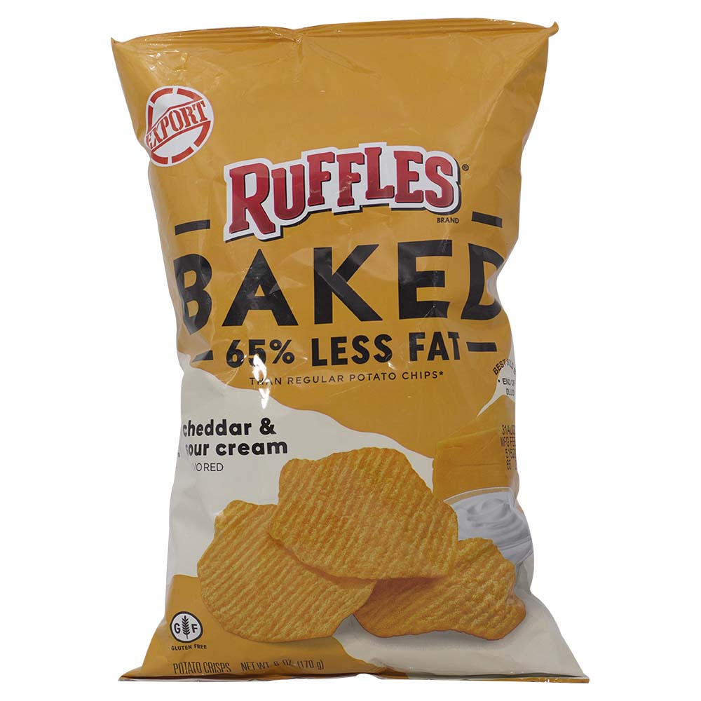Ruffles Baked Cheddar & Sour Cream Flavored Potato Chips 170g