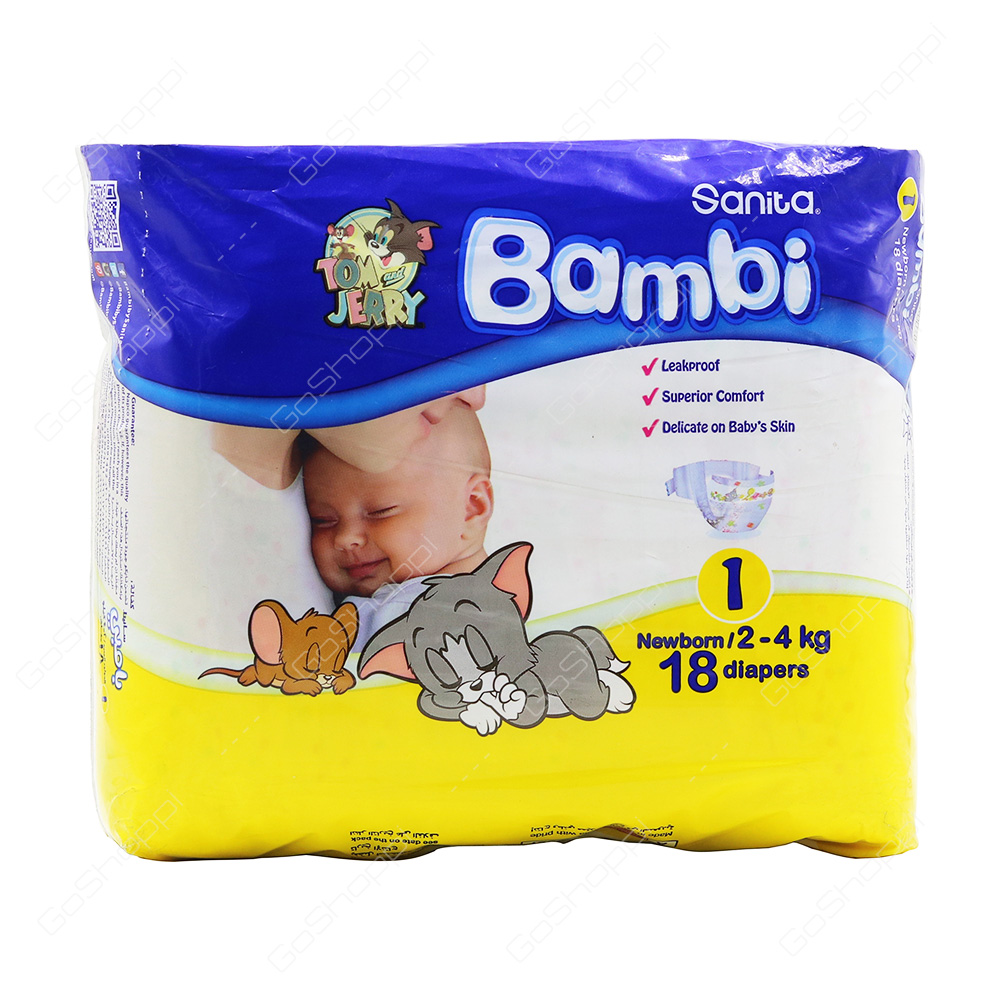 Sanita Bambi Diapers Size 1 18 Diapers