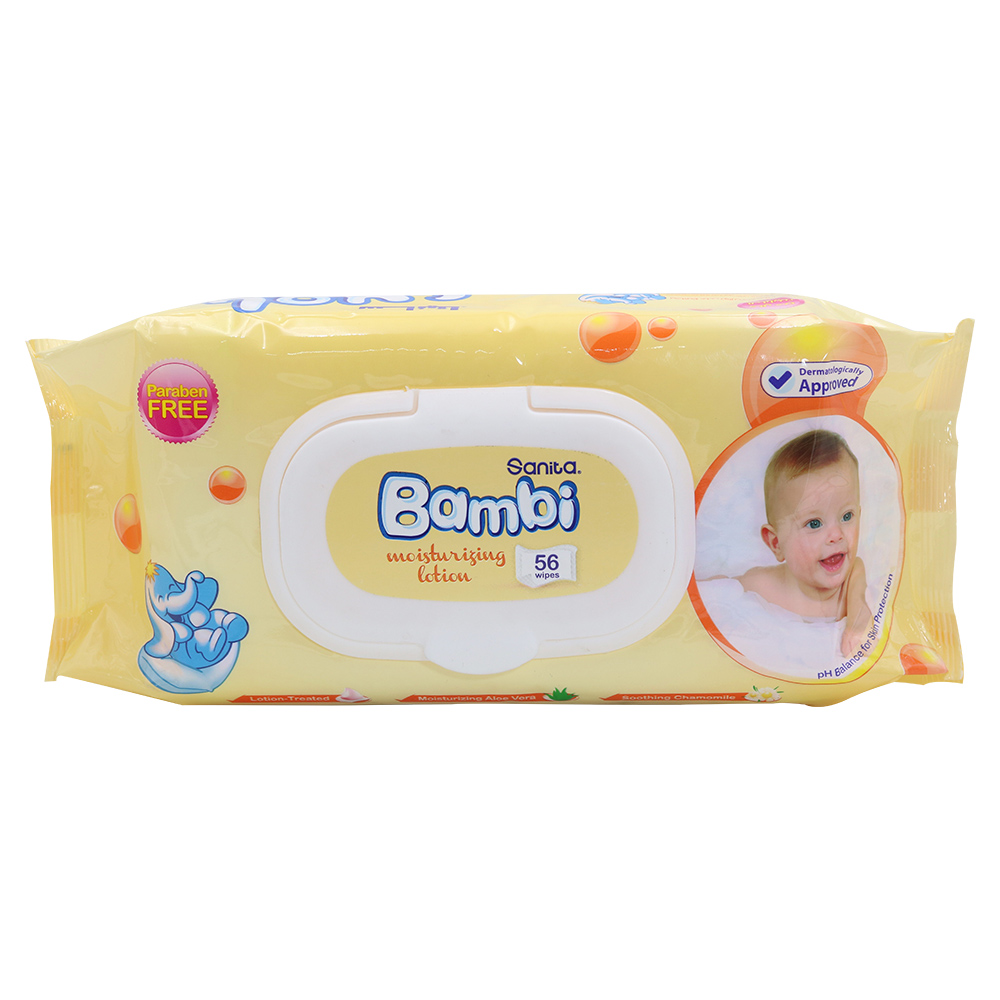 Sanita Bambi Moisturizing Lotion Wipes 56Wipes