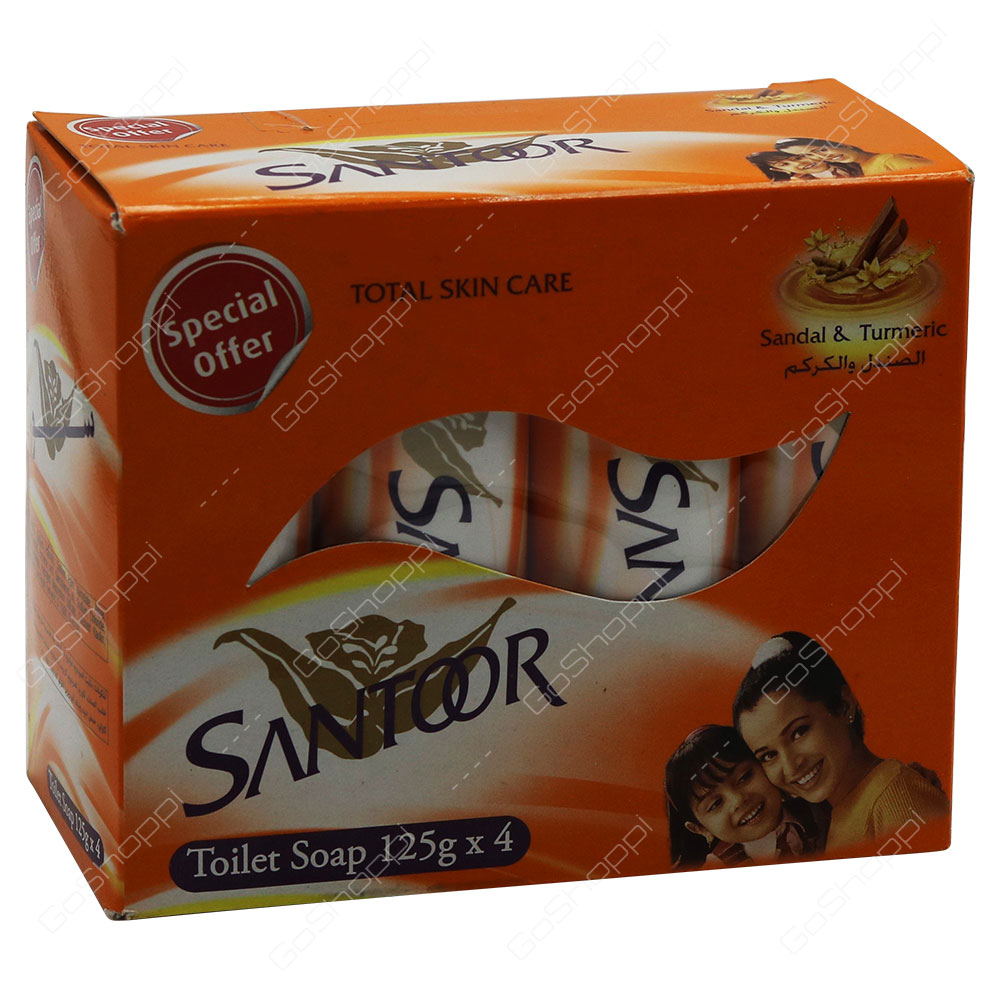 Santoor Sandal And Turmeric Soap 4X125 g