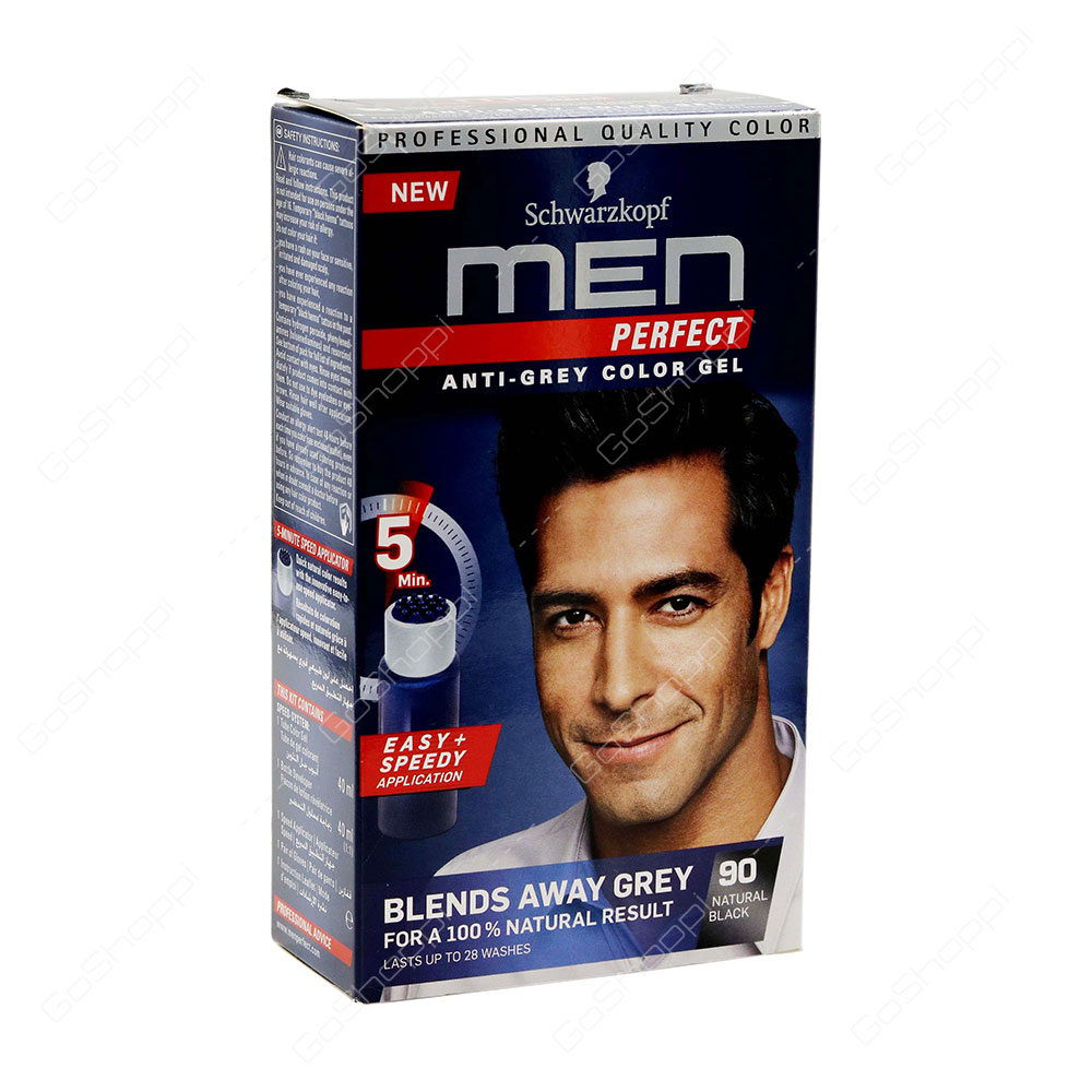 Schwarzkopf Men Perfect Anti Grey Color Gel 90 Natural Black 1 Pack
