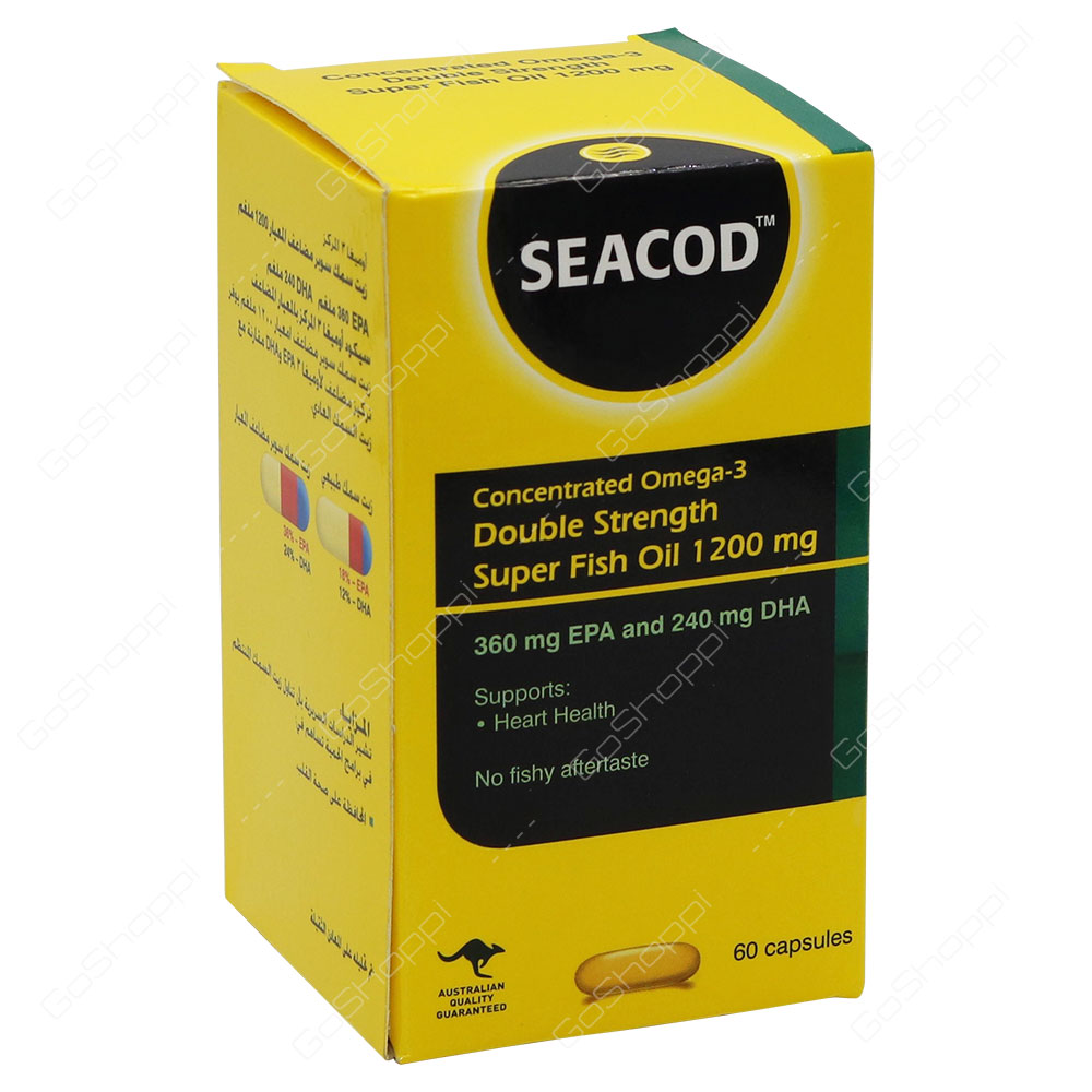 Seacod Concentrated Omega 3 Double Strength Super Fish Oil 1200mg 60 pcs