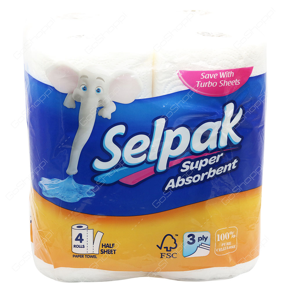 Selpak Super Absorbent Sheets 4 Rolls