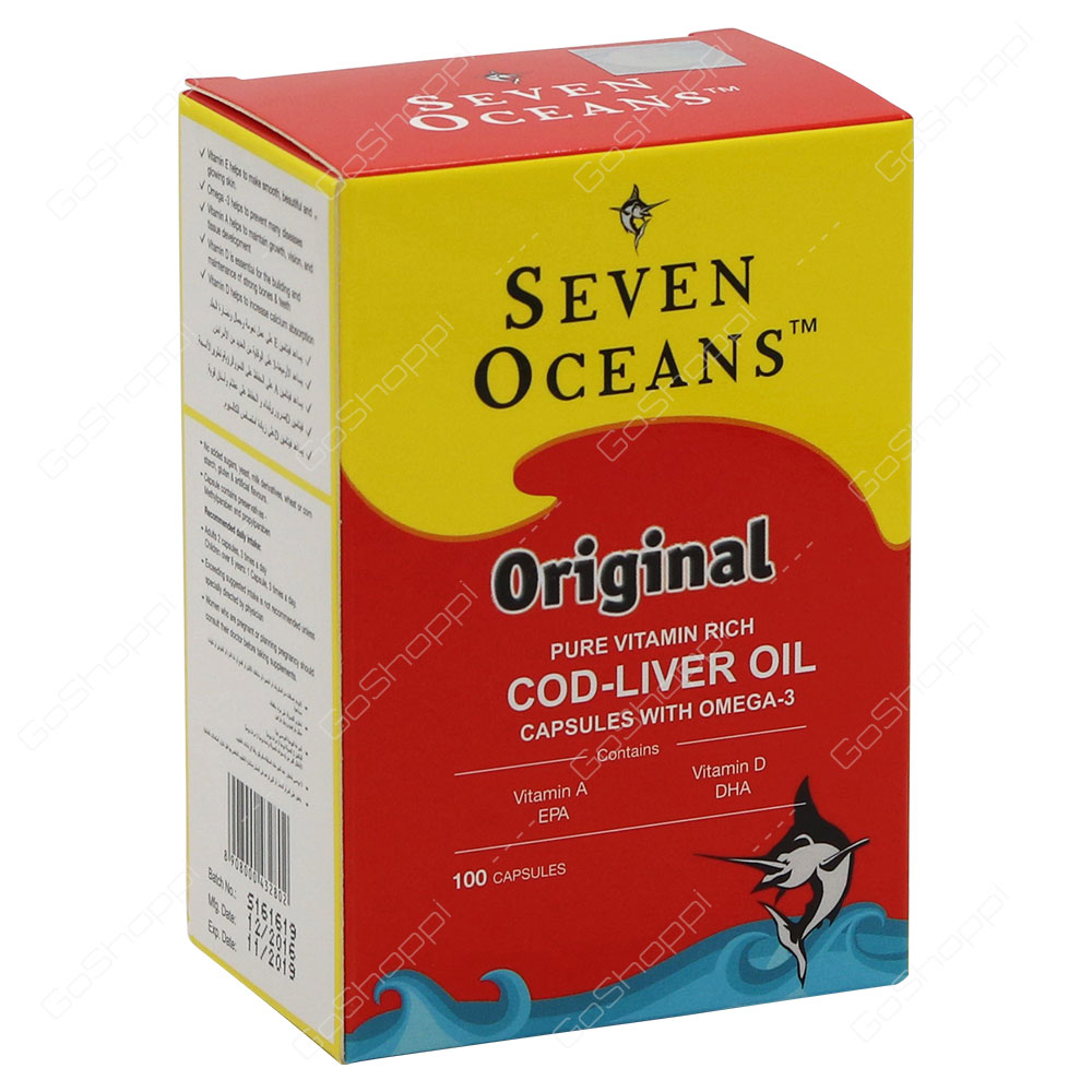 Seven Oceans Original Cod Liver Oil Capsules With Omega 3 100 pcs