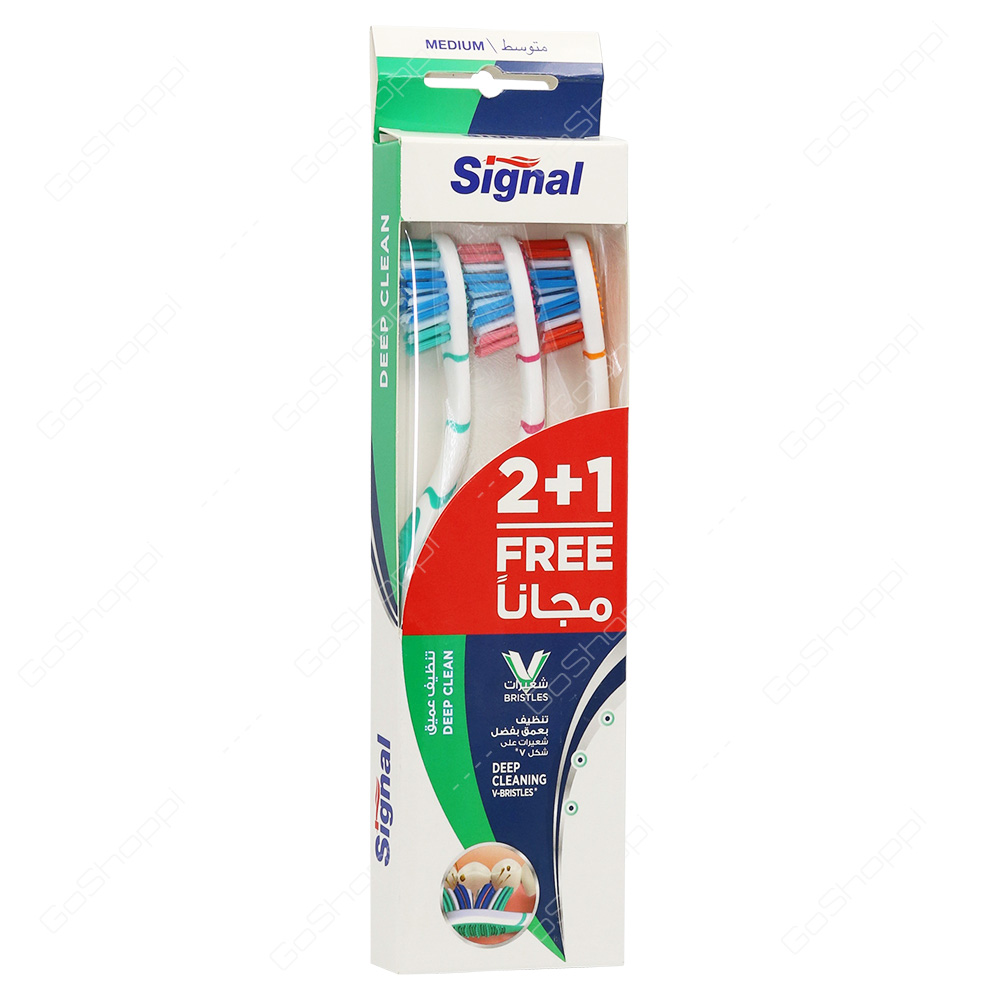 Signal Deep Cleaning V-Bristles Toothbrush 3 pcs