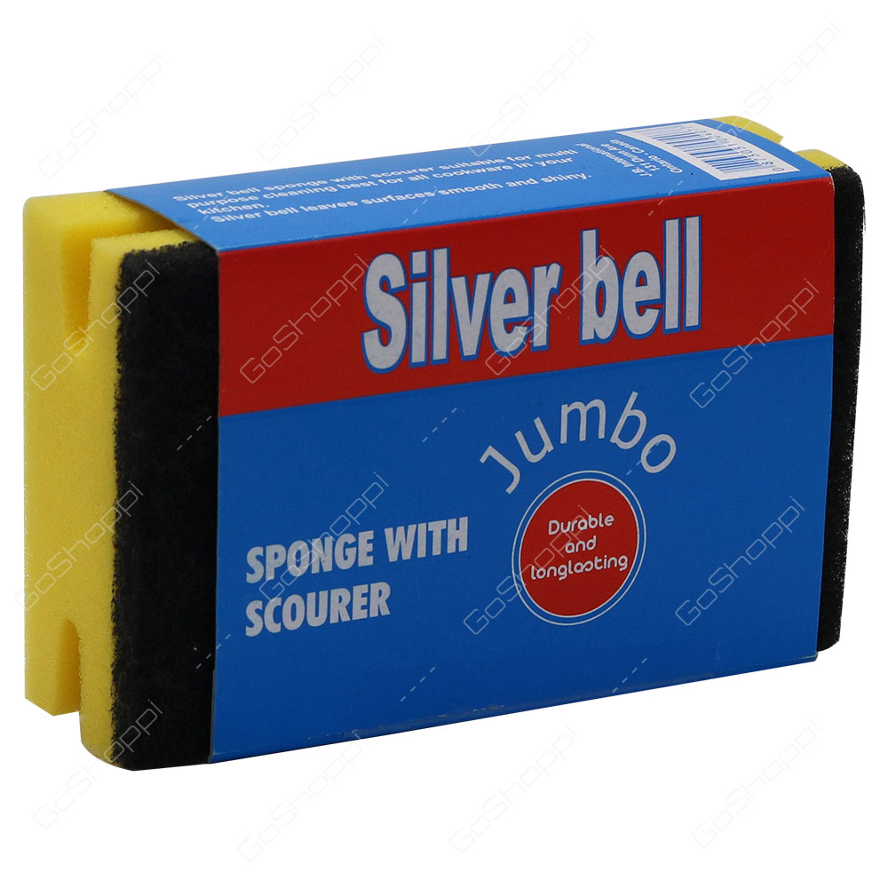 Silver Bell Jumbo Sponge With Scourer 1 pcs