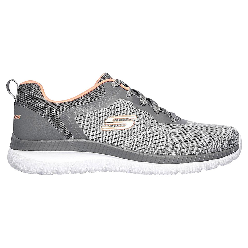 Skechers Bountiful - Quick Path Sports Shoes For Women - Grey-Coral - 12607-GYCL
