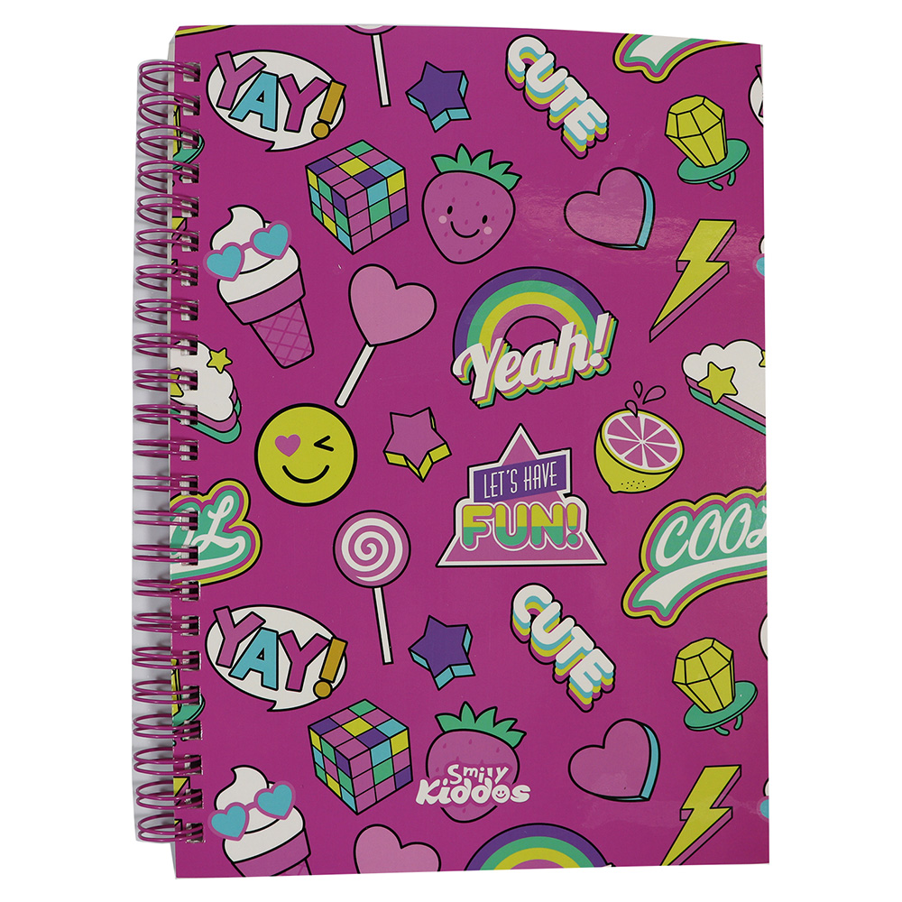 Smily A5 Lined Notebook - Pink