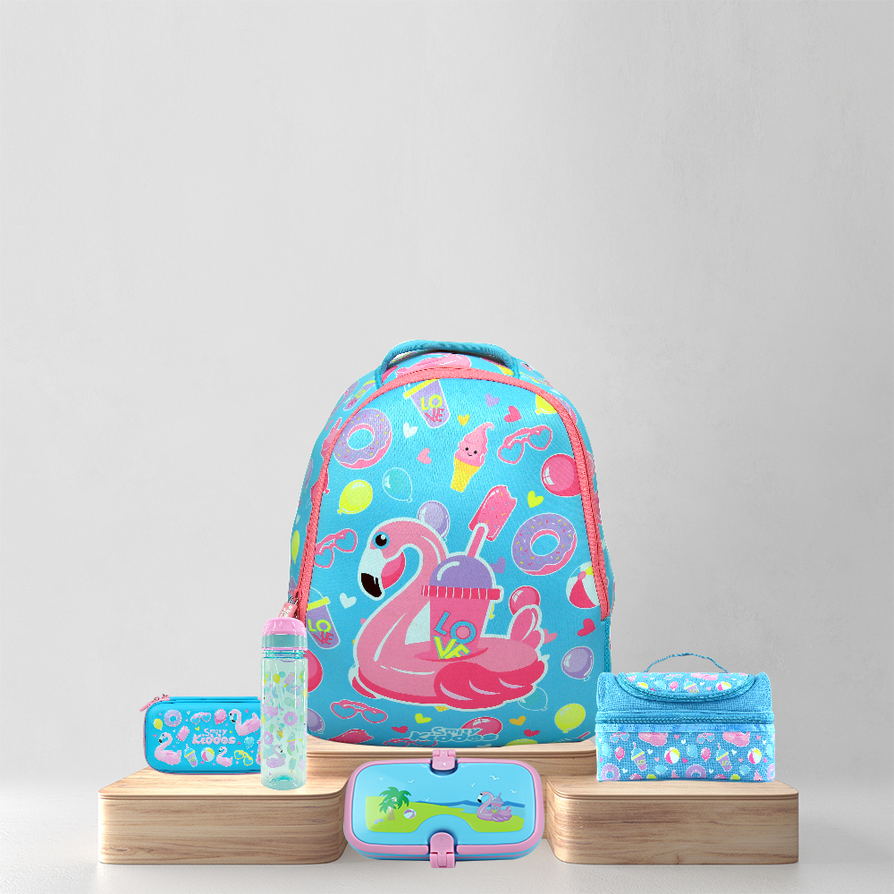 Smily Kiddos Back To School Smily Junior Backpack Combo Offer - Light Blue