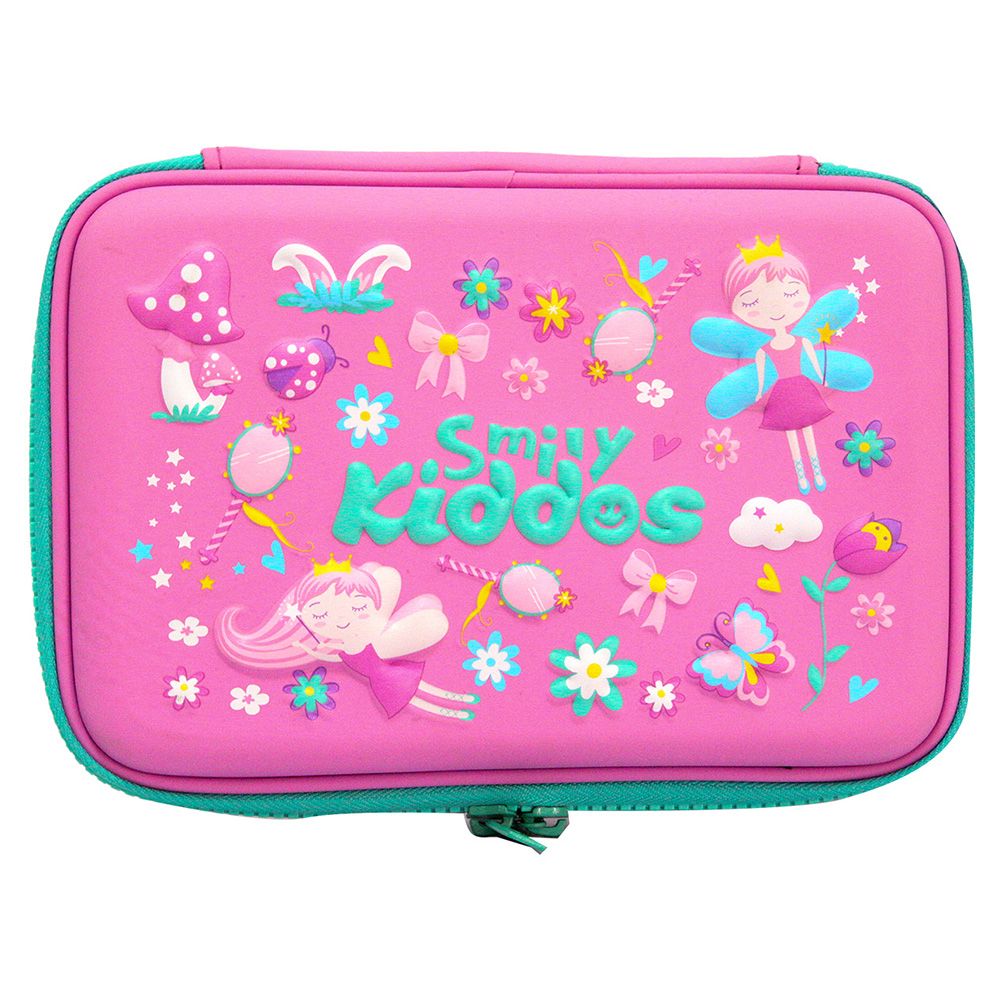 Smily Single Compartment Pencil Case - Purple