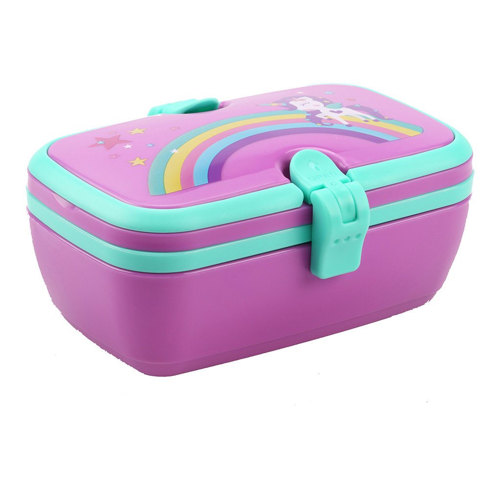 Smily Unicorn Lunch Box - Purple