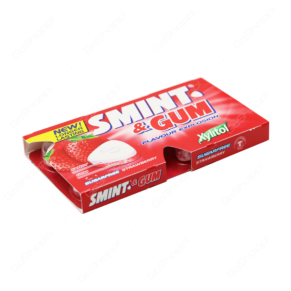 Smint Sugarfree Strawberry Gum 8 pcs