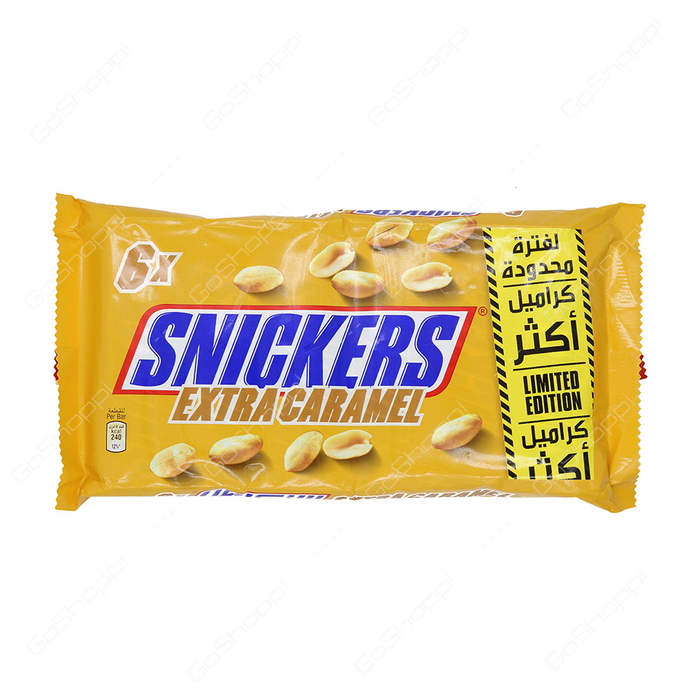 Snickers Extra Caramel Chocolate Bars 6 Bars
