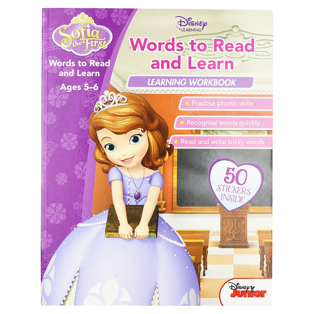 Sofia The First - Words To Read And Learn Learning Workbook Ages 5-6