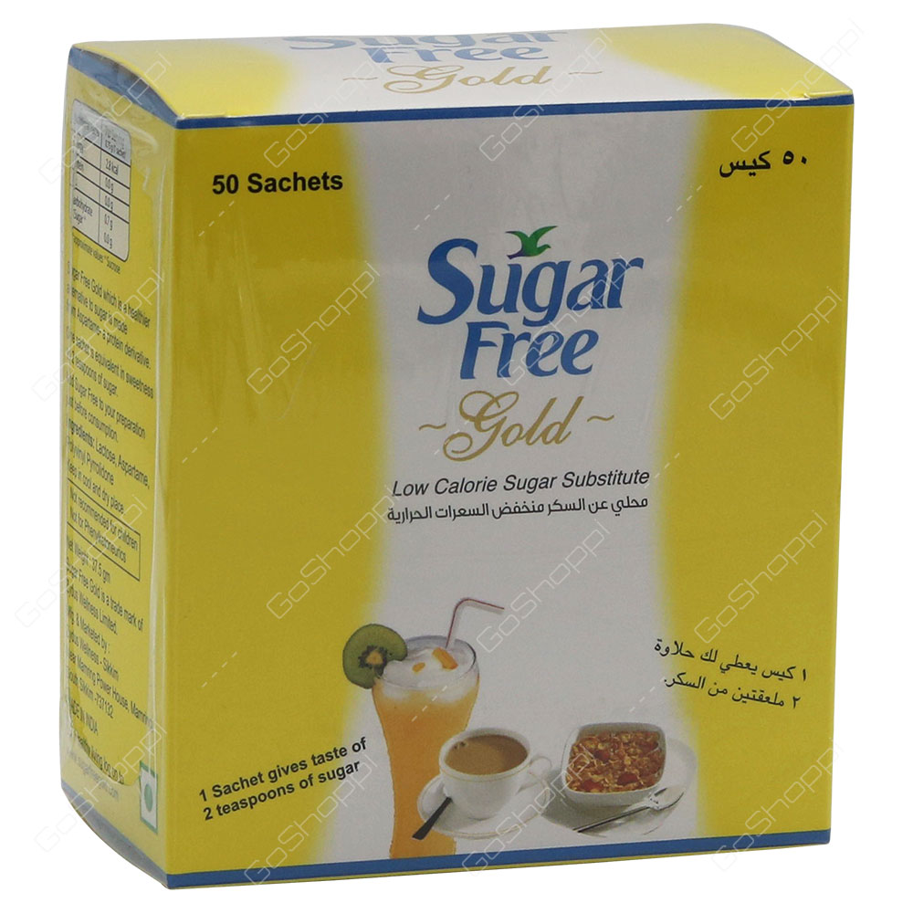 Sugar Free Gold Low Calorie Sugar Substitute 50 Sachets