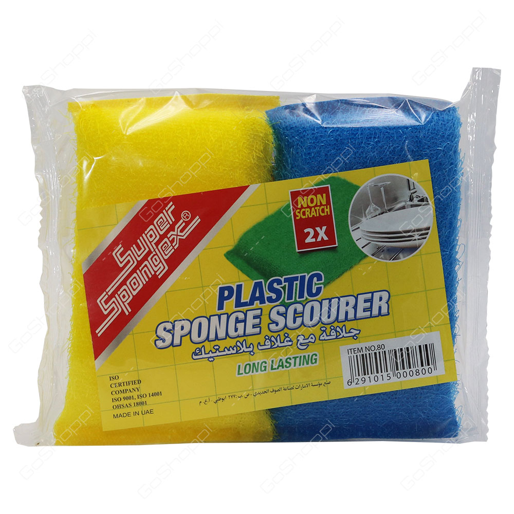 Super Spongex Plastic Sponge Scourer 2 pcs