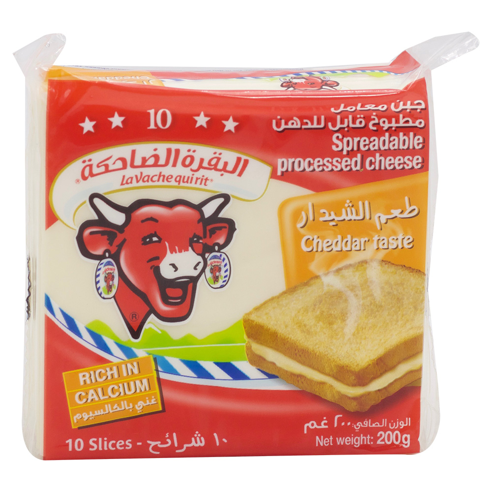 The Laughing Cow Spreadable Cheddar Sandwich Cheese 10pcs
