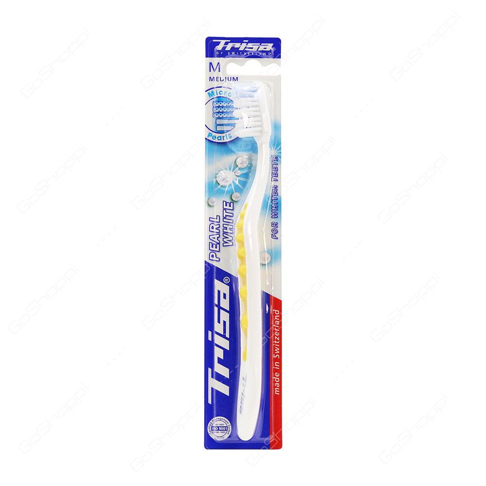 Trisa Pearl White Medium Toothbrush 1 pcs