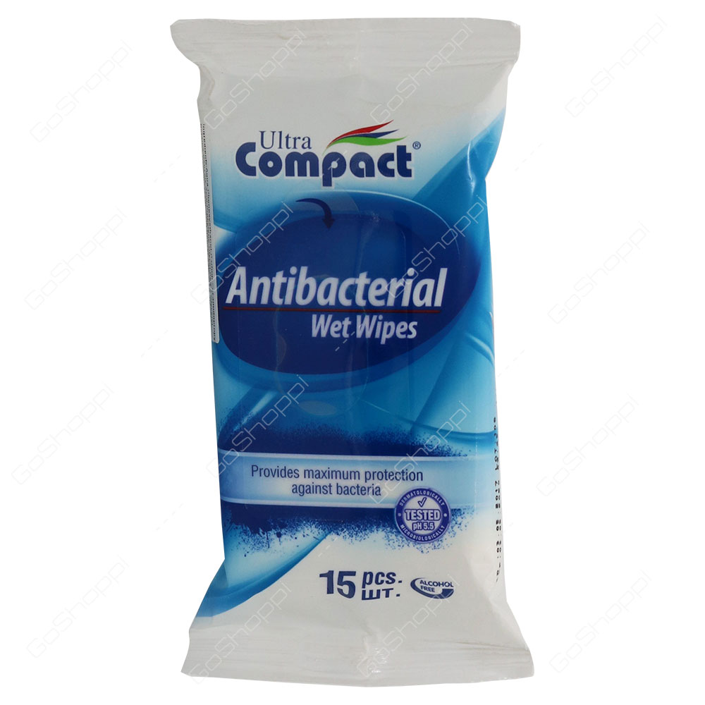 Ultra Compact Antibacterial Wet Wipes 15 Wipes
