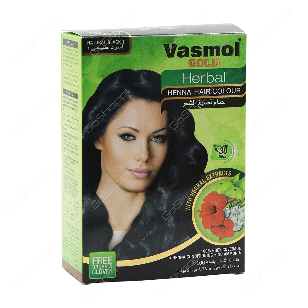 Vasmol Gold Herbal Henna Hair Colour Natural Black 10 g