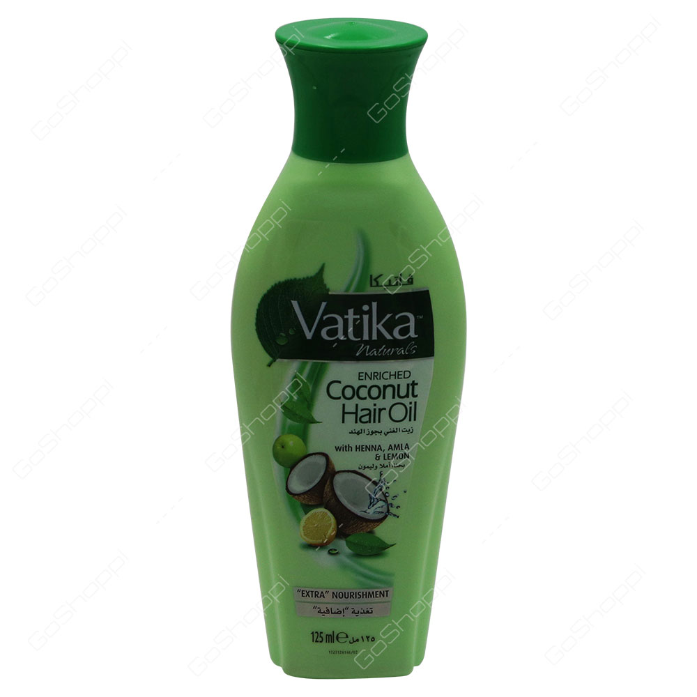 Vatika Naturals Enriched Coconut Hair Oil With Henna Amla And Lemon Extra Nourishment 125 ml