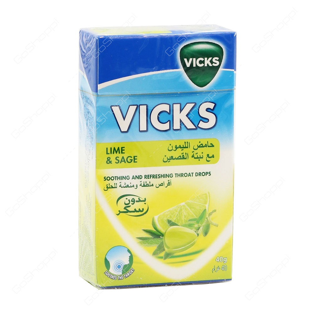 Vicks Lime and Sage Soothing and Refreshing Throat Drops 40 g