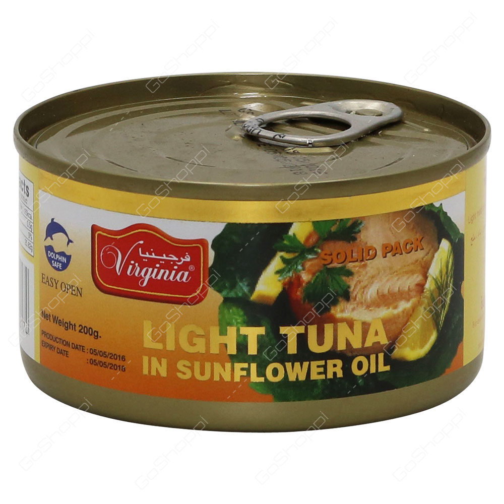Virginia Light Tuna In Sunflower Oil Solid Pack 200 g
