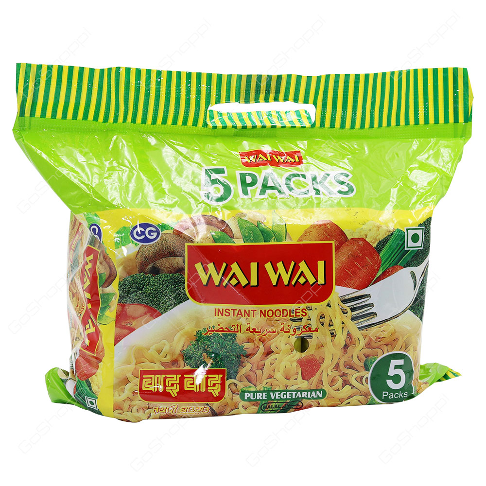 Wai Wai Pure Vegetarian Instant Noodles 5X75 g