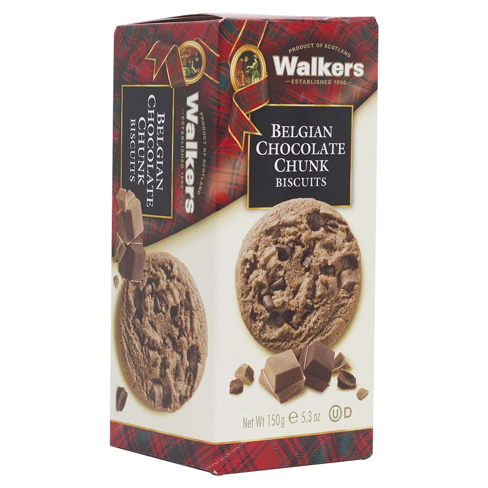Walkers Belgian Chocolate Chunk Biscuits 150g