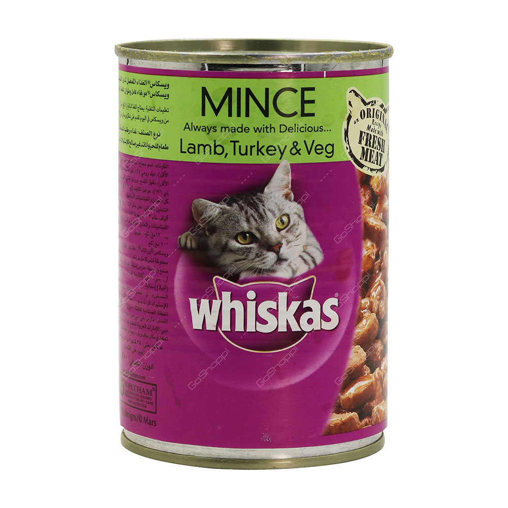 Whiskas Mince Lamb Turkey And Veg 400 g