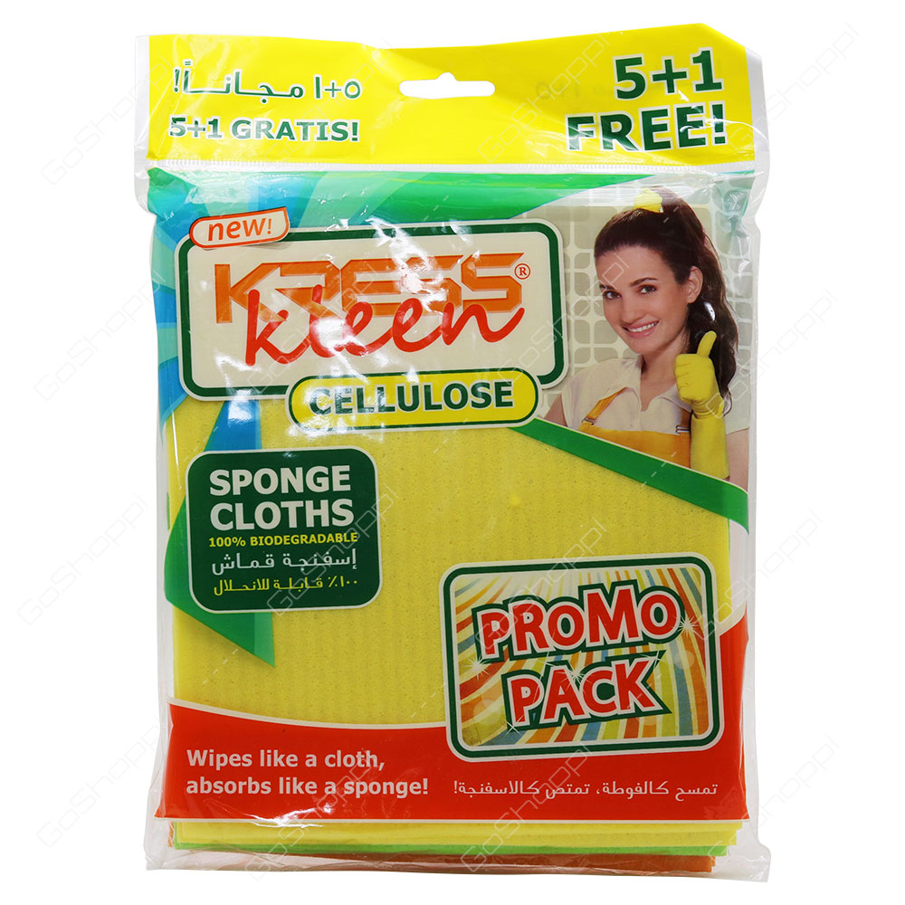 kress Kleen Cellulose Sponge Cloths 5+1 pcs