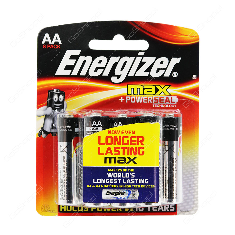 Energizer Max Power Seal AA Batteries 8 Pack
