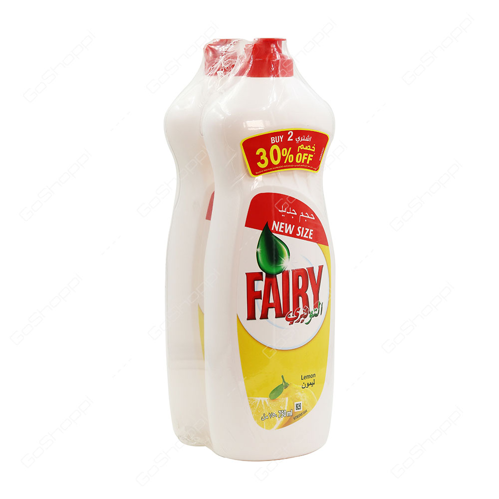Fairy Lemon Dishwashing Liquid 2X750 ml