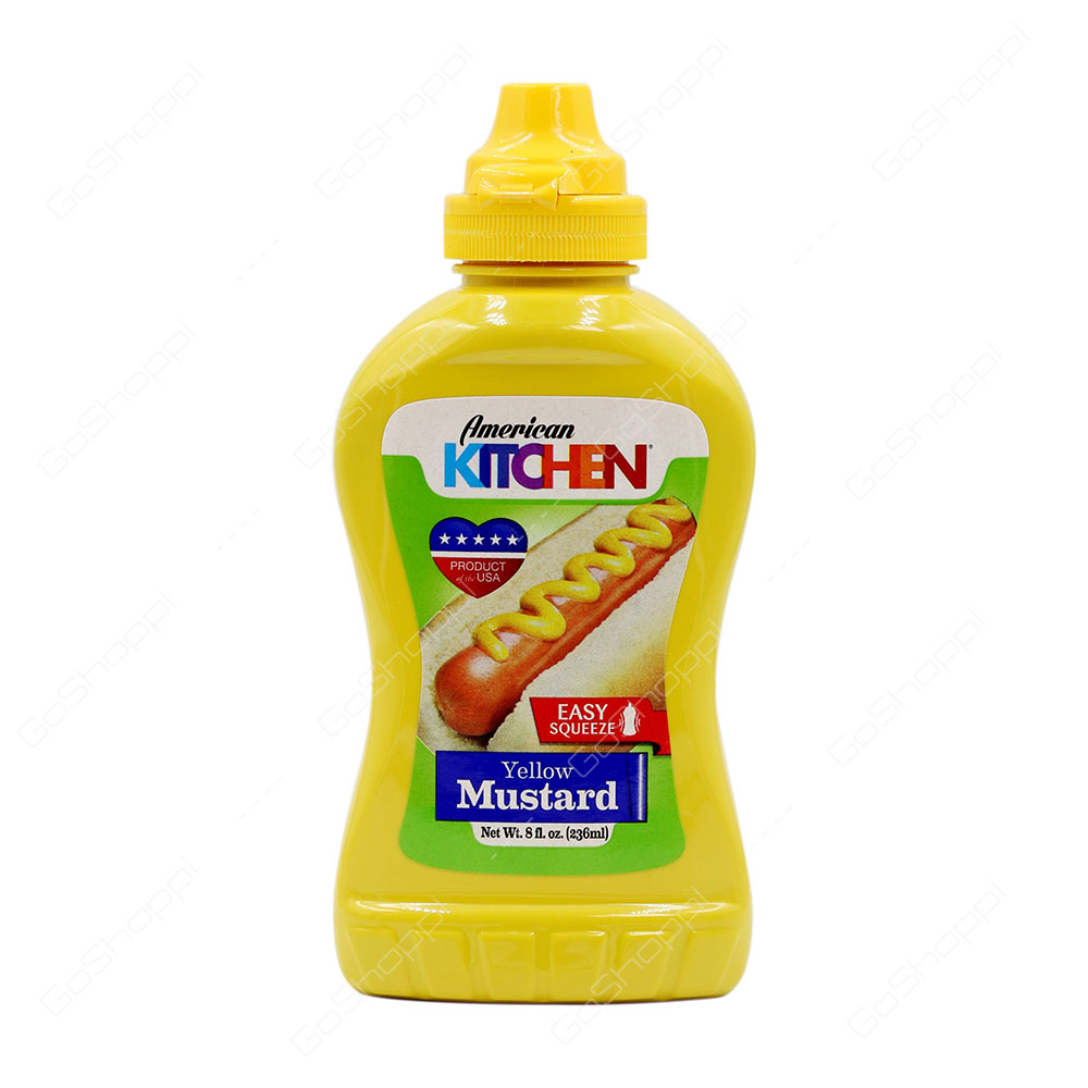 American Kitchen Yellow Mustard Sauce Easy Squeeze 236 ml