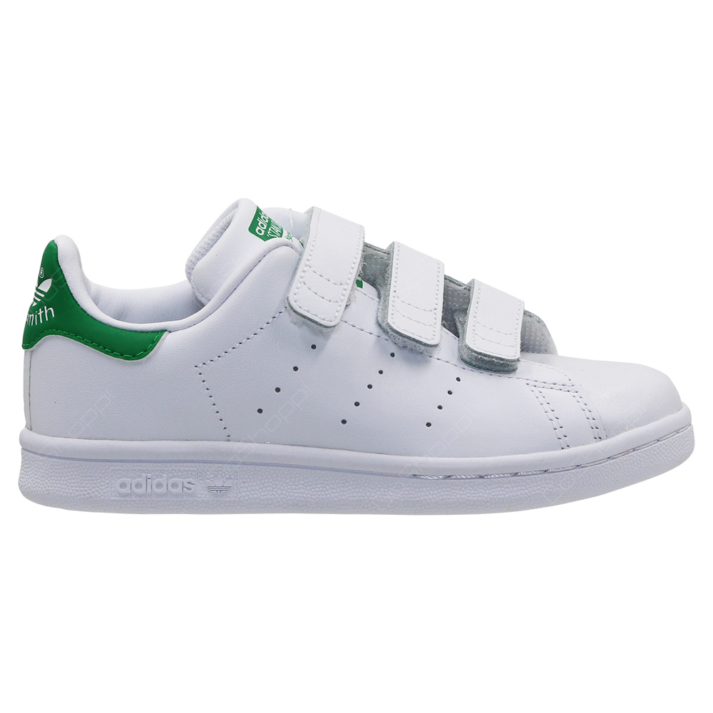 Adidas Originals Stan Smith CF C Shoes For Kids - White - Green ...