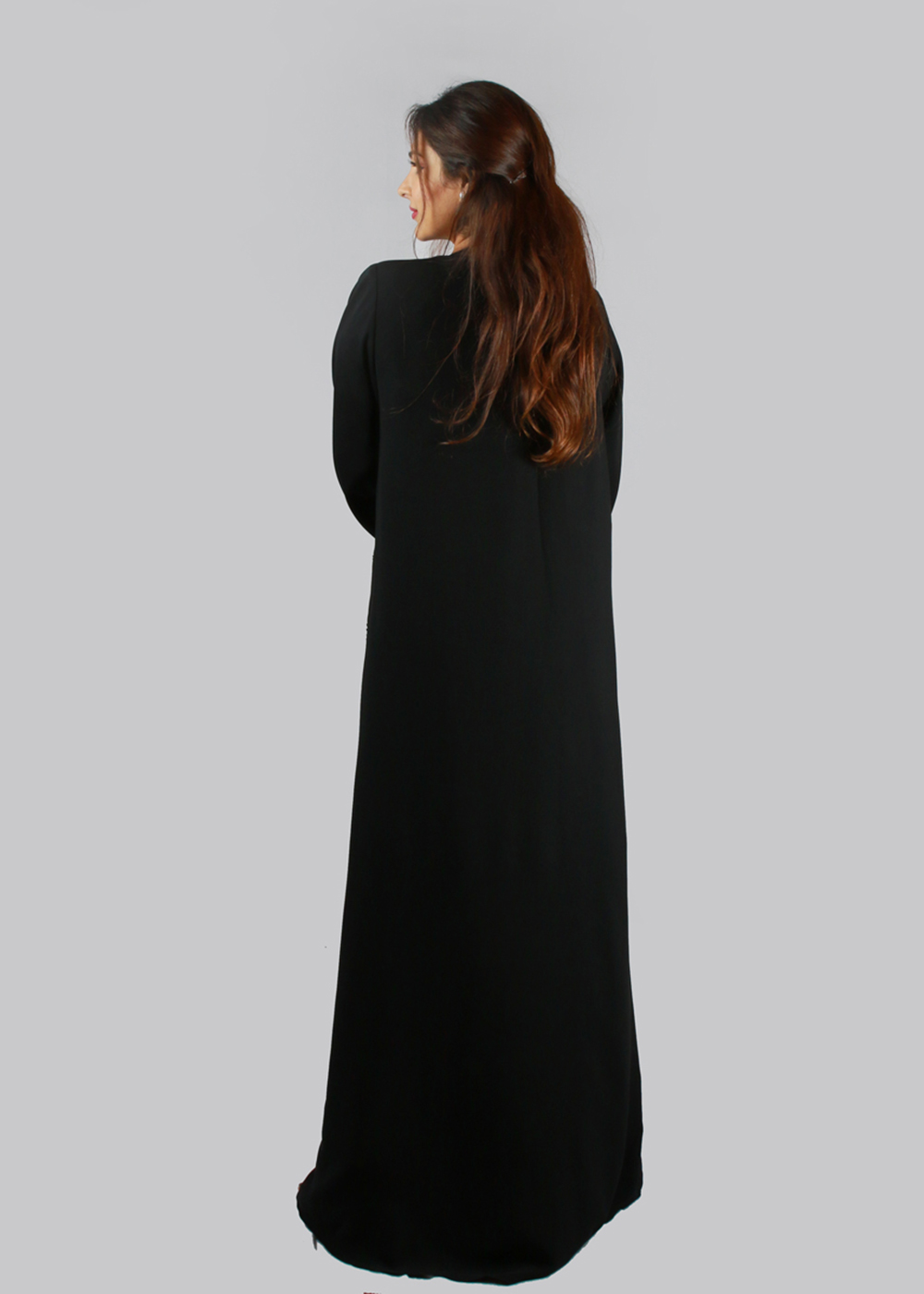 Al Jumairi Cifon Front Side Pattern Abaya - AJ2150