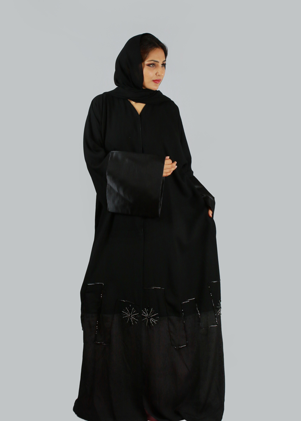 Al Jumairi City Outline Paterned Abaya - AJ2146