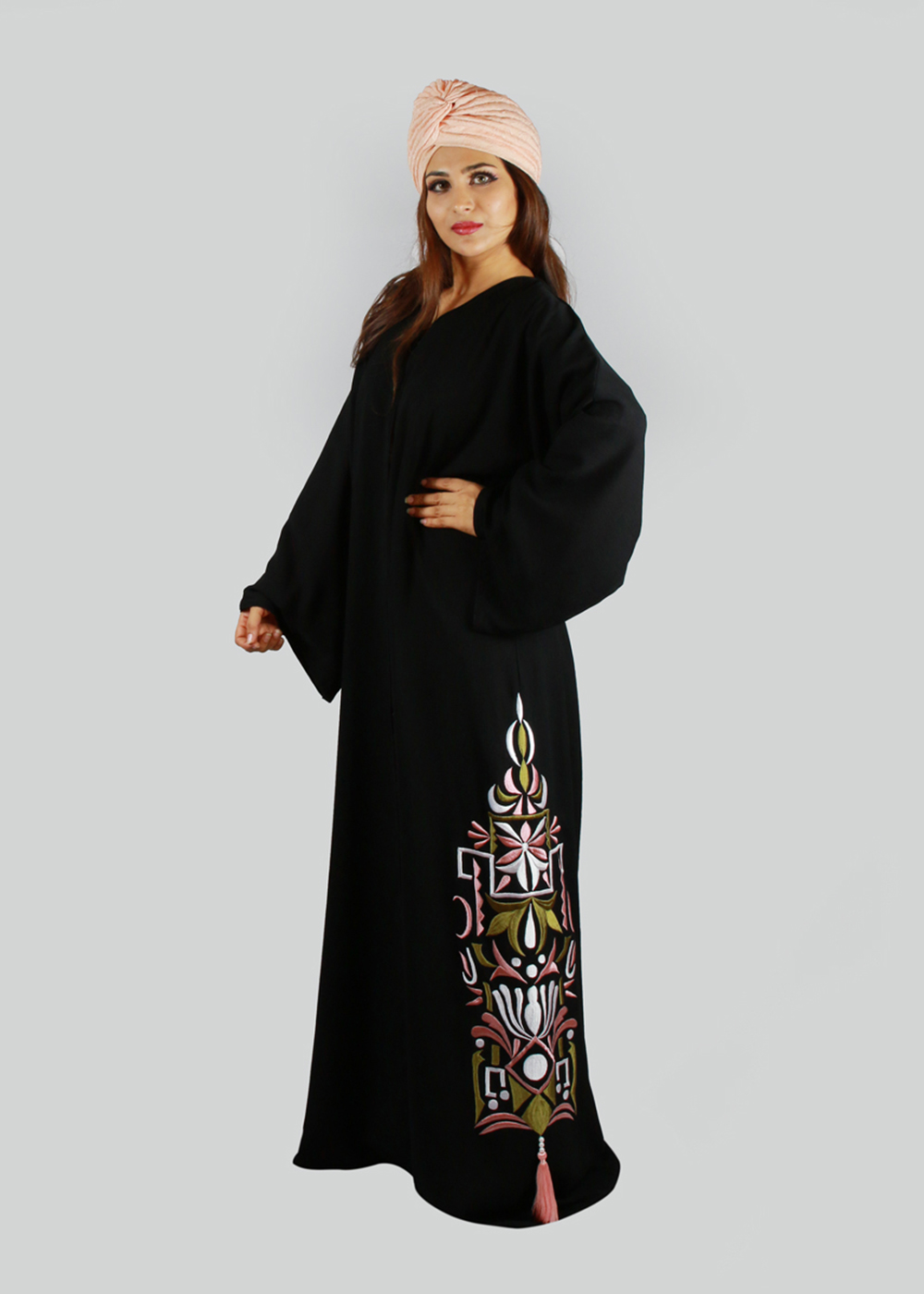 Al Jumairi Fancy Embroidery Abaya - AJ2157