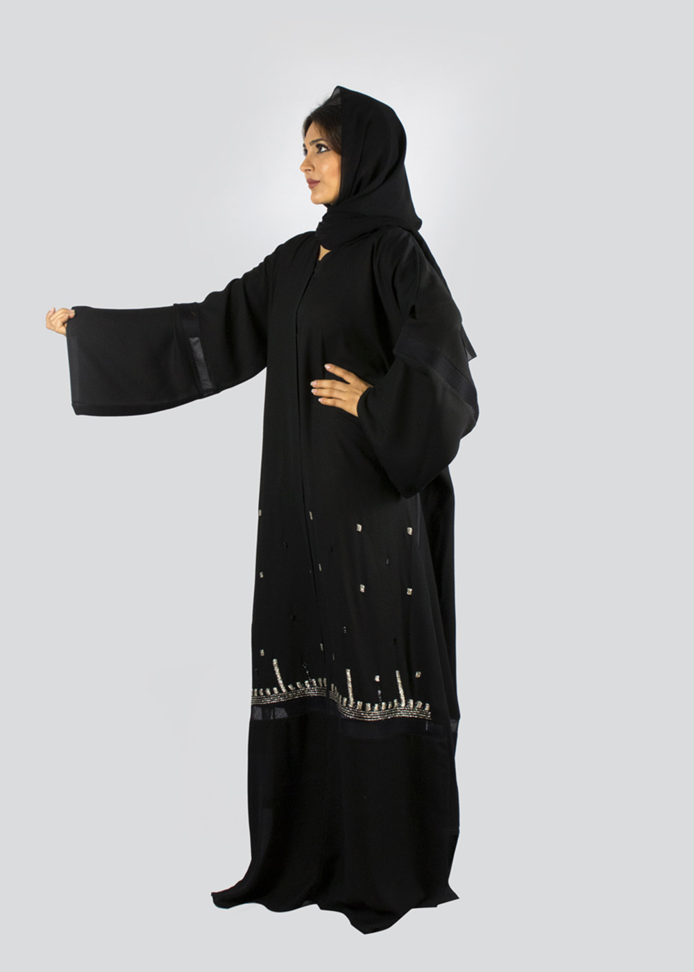 Al Jumairi Fancy Outline Abaya - AJ2167