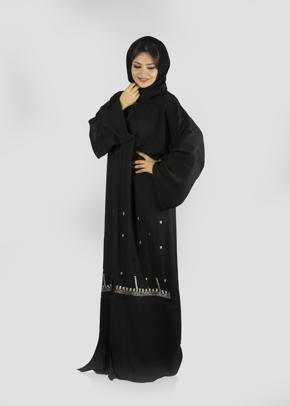 Al Jumairi Fancy Outline Abaya - AJ2167