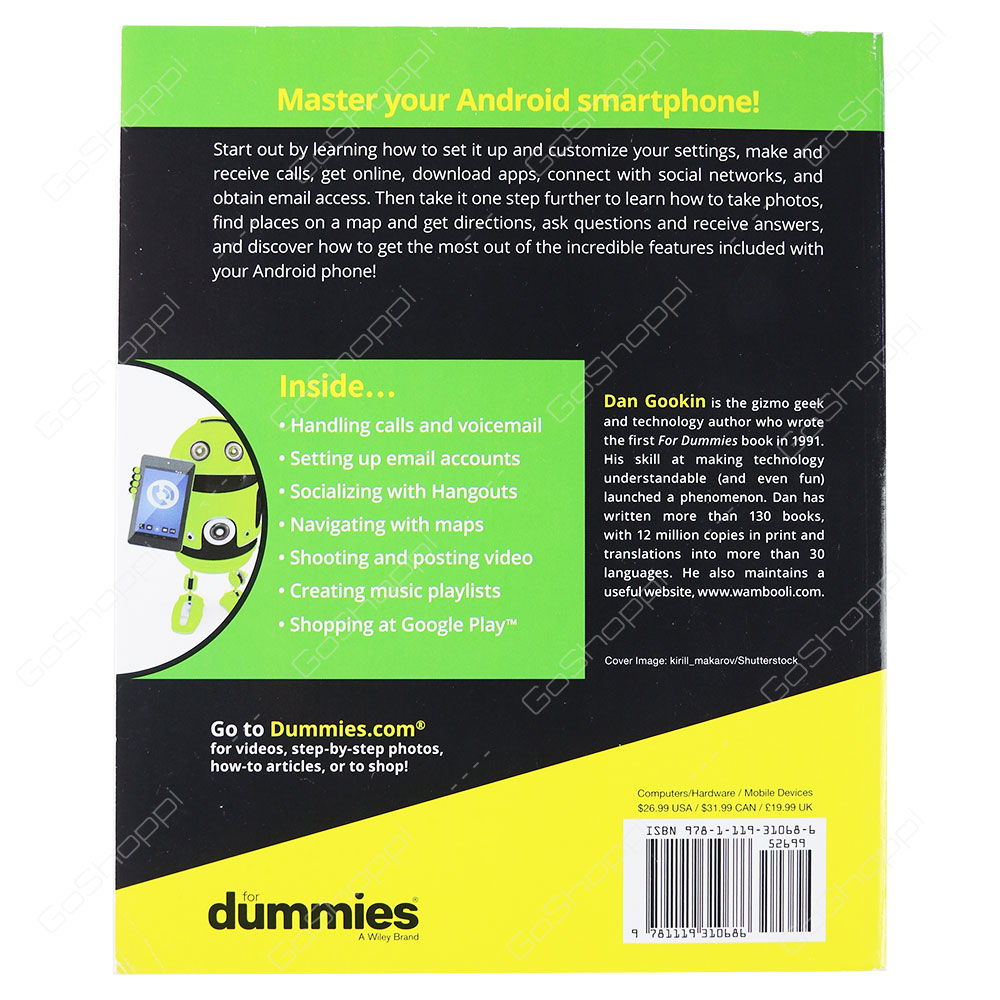 Android Phones For Dummies 4th Edition By Dan Gookin Buy Online