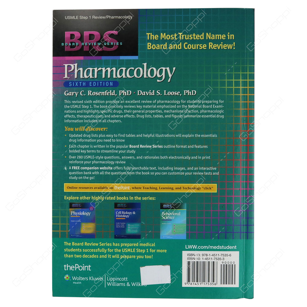 BRS Pharmacology By Gary C. Rosenfeld