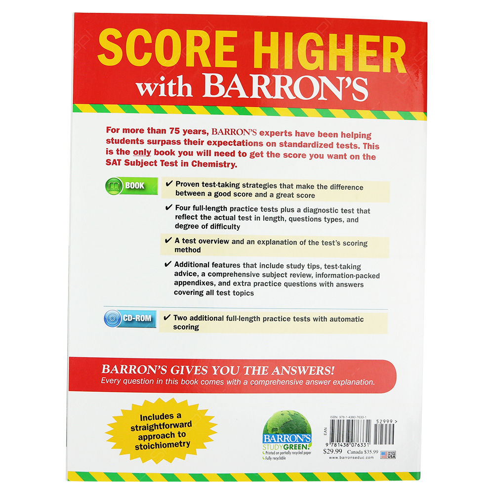 Barron S Sat Subject Test Chemistry 13th Edition Buy Online