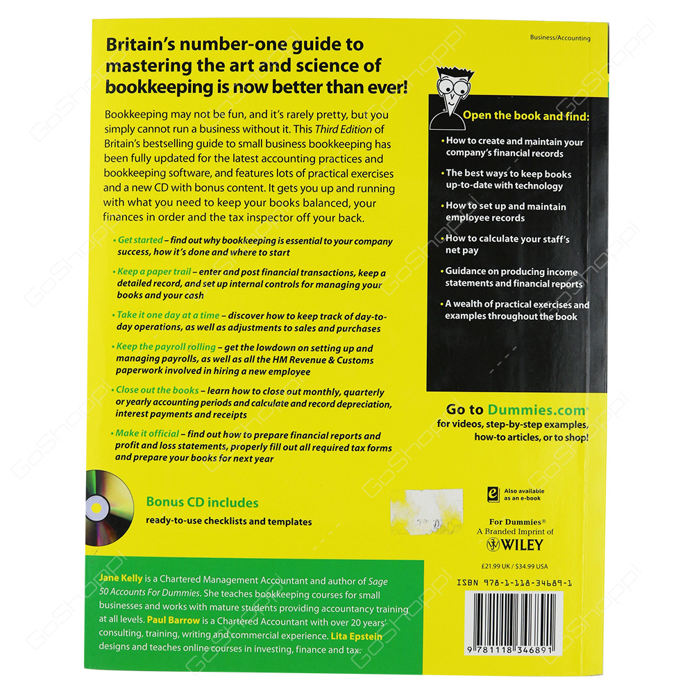 Bookkeeping For Dummies By Jane Kelly
