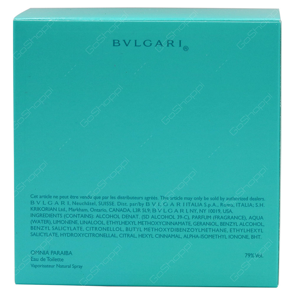 Bvlgari Omnia Paraiba For Women Eau De Toilette 65ml